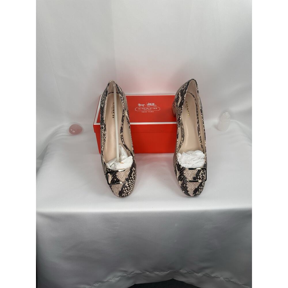 NWT Coach Size 8 Isla Classic Print Snake heels